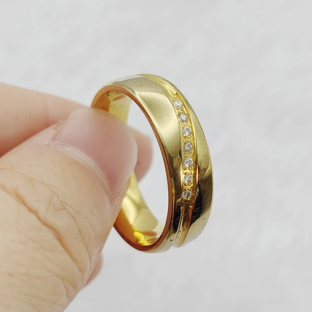 Jewellery Rings High Quality Female Golden Promise Wedding Engagement Finger Rings For Women Ladies