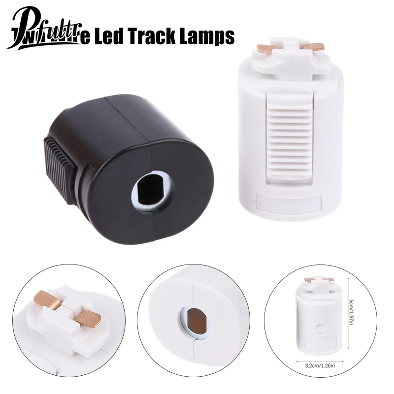 1Pc Two Wire Led Track Lamps Head Track Rail Light Connector Track Head Adapter Hanger Converter
