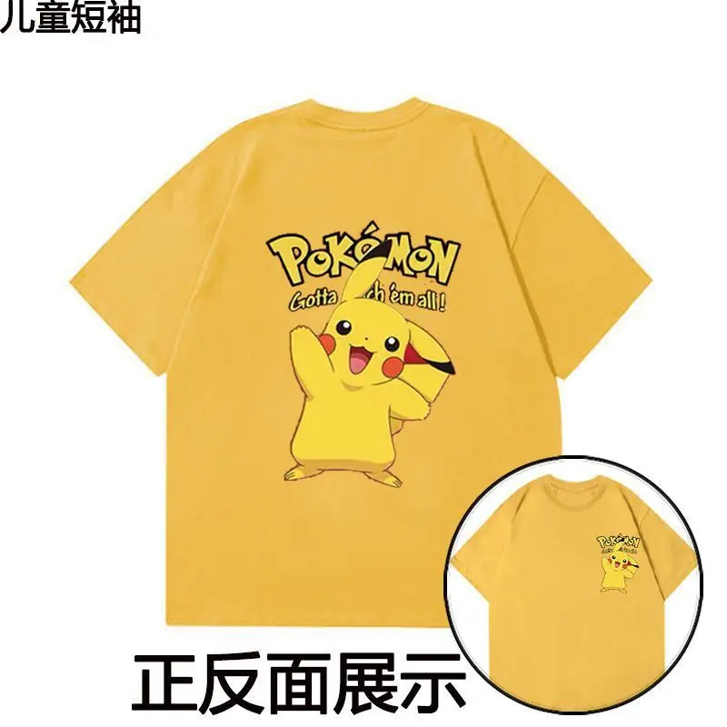 

Kawaii Pokemon Anime Print Oversized T-Shirt Unisex Pikachu Charmander Casual Loose Short Sleeve Cotton Tee Men Women Cartoon