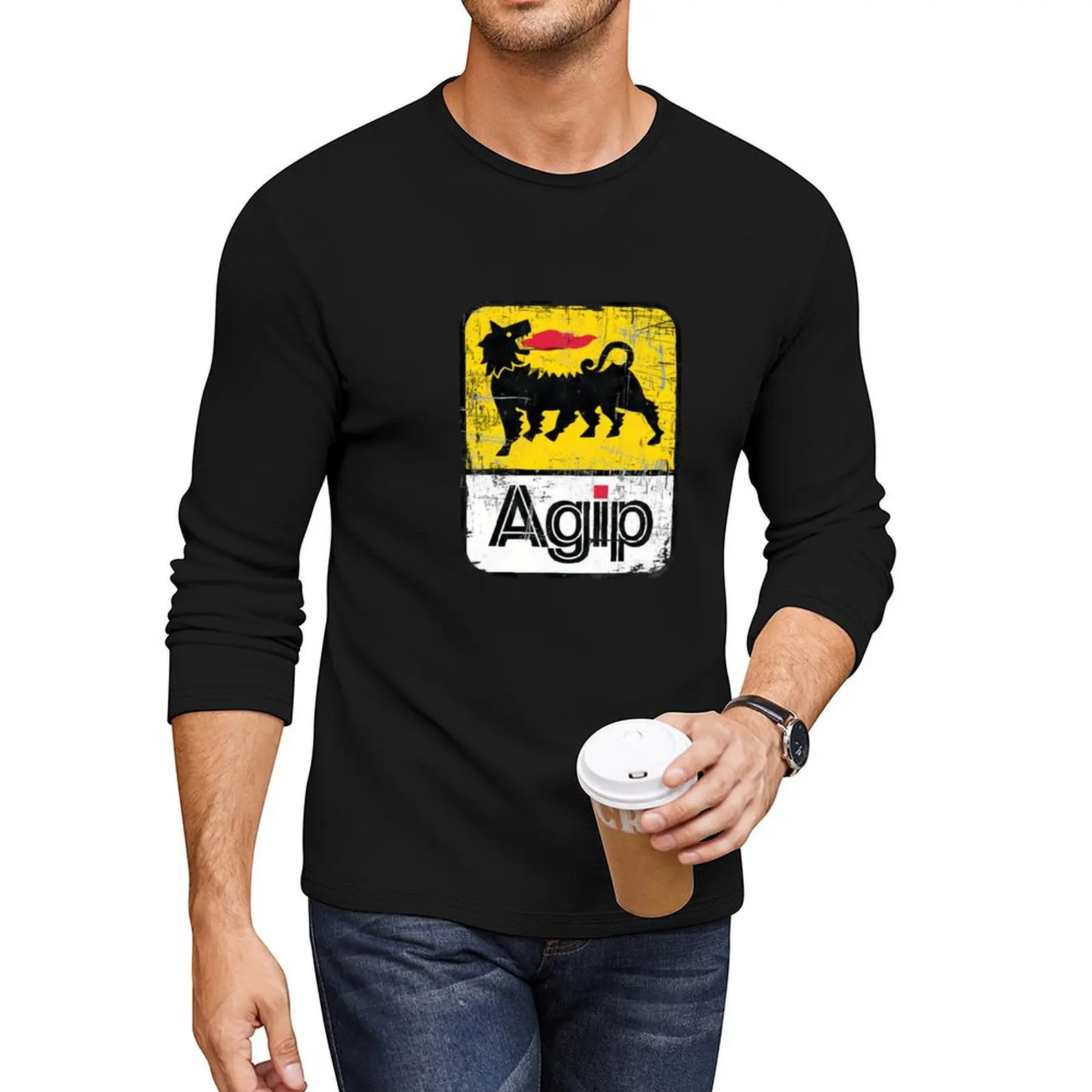 AGIP Lubricants 1968 – 1998 Distressed Version \t Long T-Shirt funny t shirt cute tops tops Men's cotton t-shirt