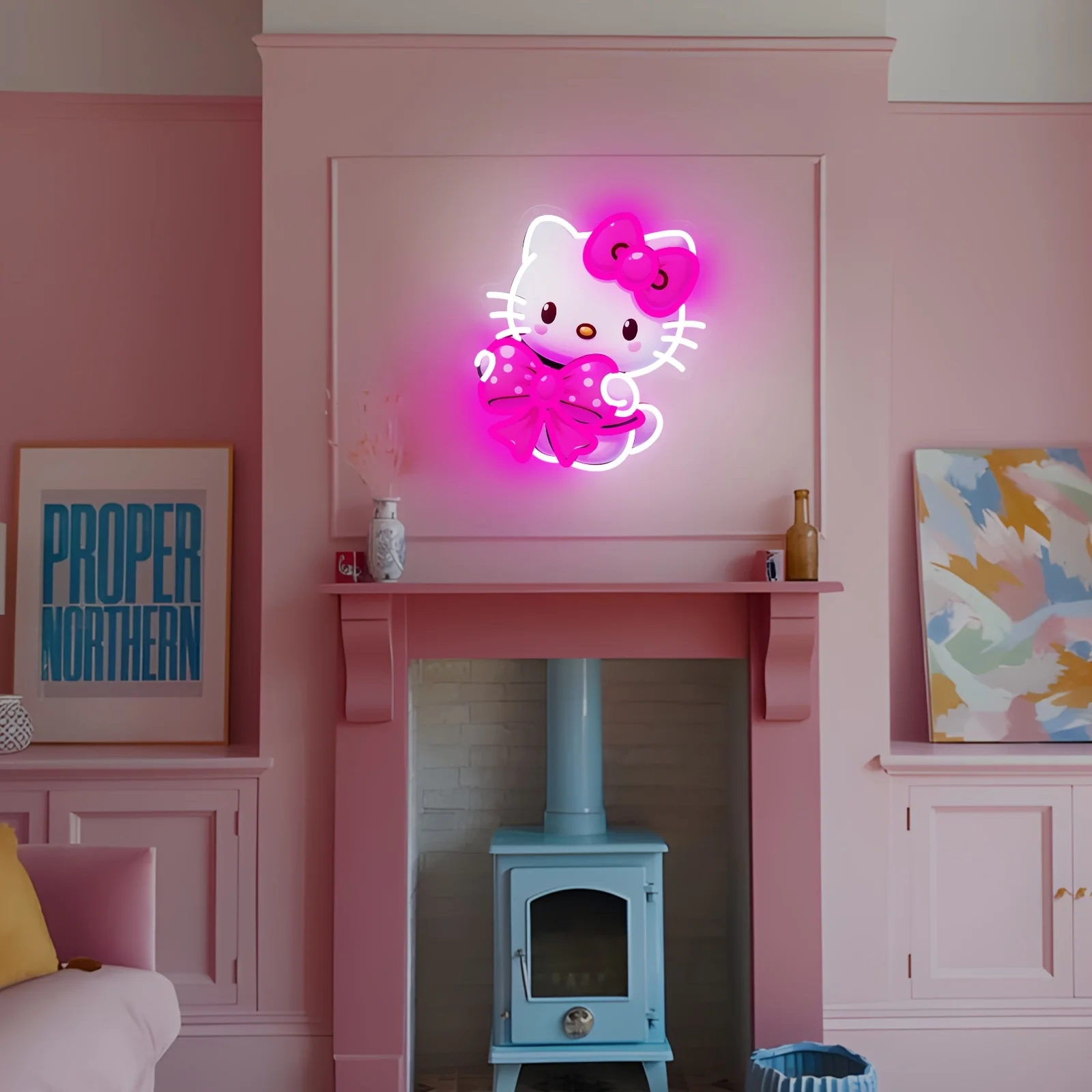 Hello Kitty LED Insegna al neon Luce notturna da parete Dimmerabile Alimentato tramite USB per camera da letto Sala giochi Party Club Decor Regali per amici Ragazze