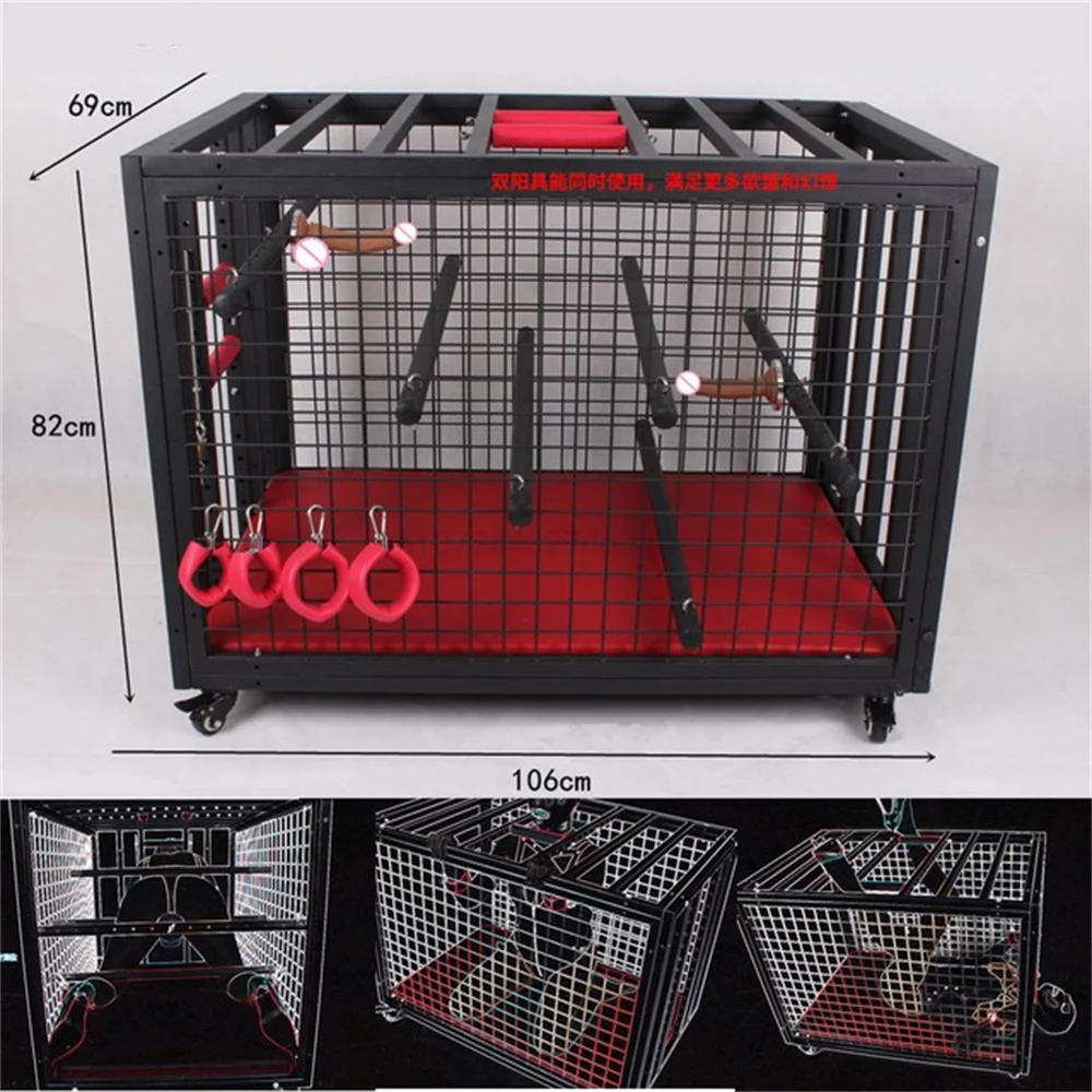 Grande BDSM Cage Bondage Set Tools, CBT Sex Furniture, Pelourinho Quarto Brinquedos para Mulheres Homens, Jogos para adultos, Casais 18 + Sex Room Supplies