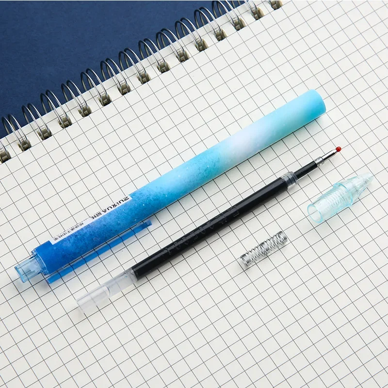 Stylo gel Starry Sky pour étudiants, séchage rapide, stylo noir melon al, école, bureau, fournitures d'écriture, papeterie, Kawaii, 0.5mm, 3 pièces, ensemble