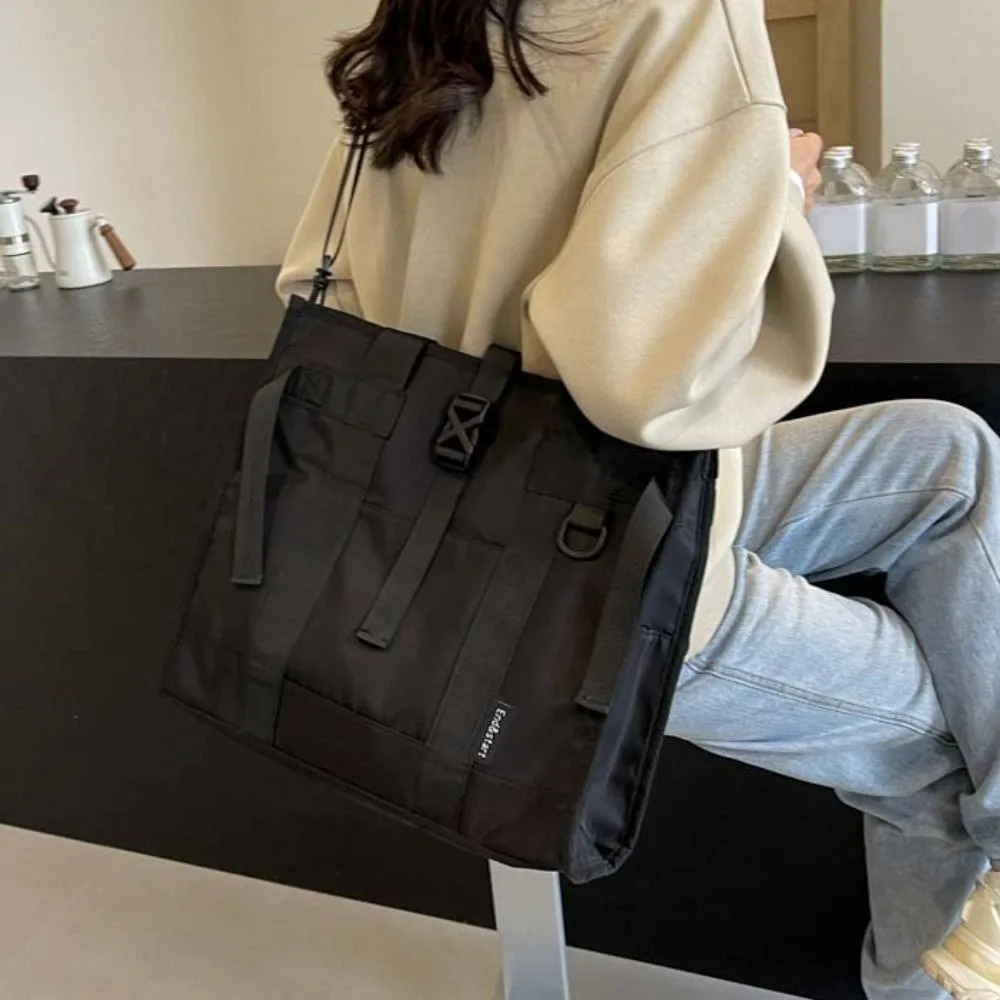 대용량 옥스포드 서류 가방 단색 다기능 남성 핸드백 휴대용 방수 옥스포드 크로스바디 백 업무용