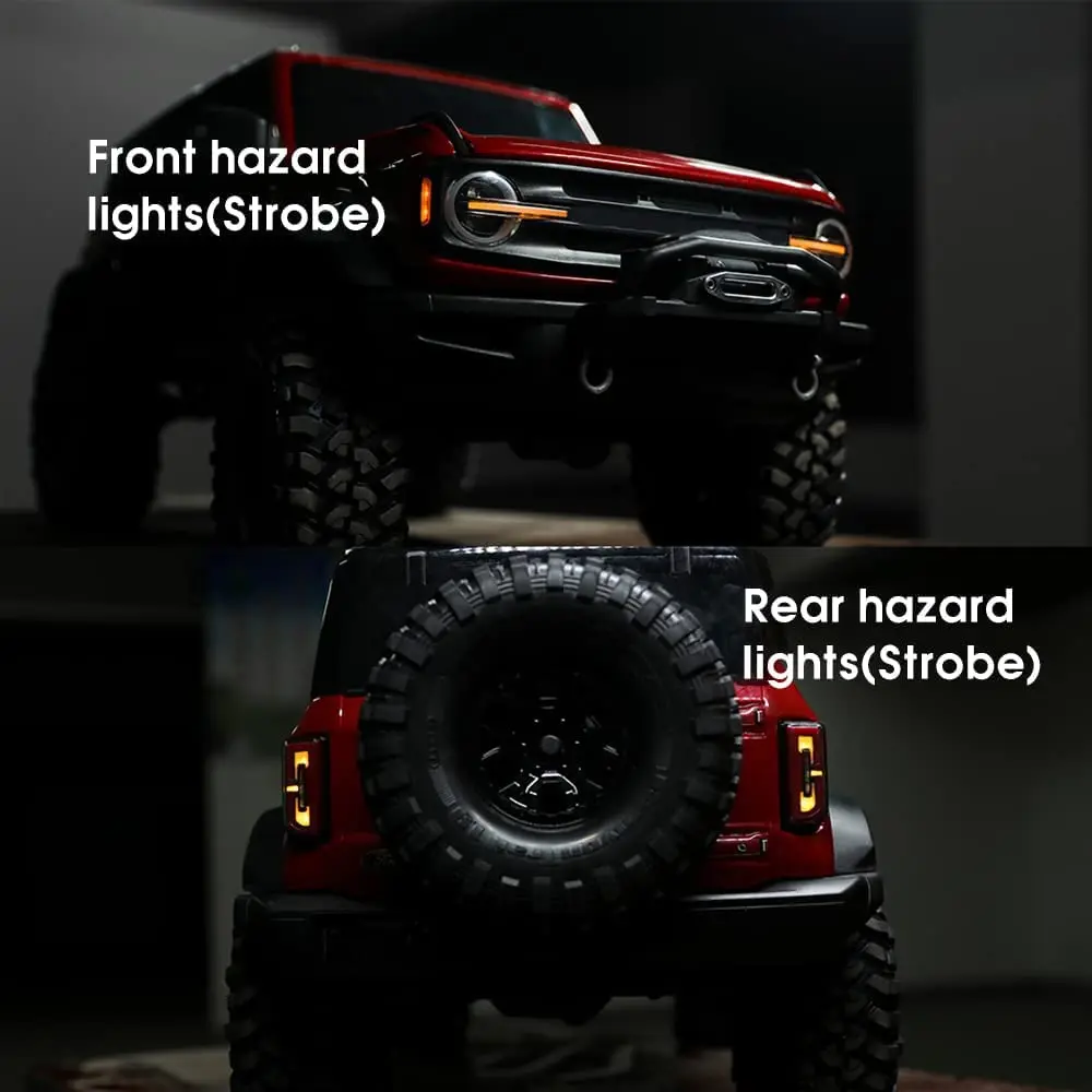 GLOBACT RC Crawler Lights Smart Simulation Car Lights Kit Replace 9290 for 1/10 TRX4 Bronco 2021 Cars Upgrade Accessories