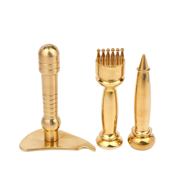 

Массажная палочка из чистой меди, триггерная точка, массажер для тела, латунная доска для соскабливания меридианов, расслабление мышц, ручка для акупунктурных точек