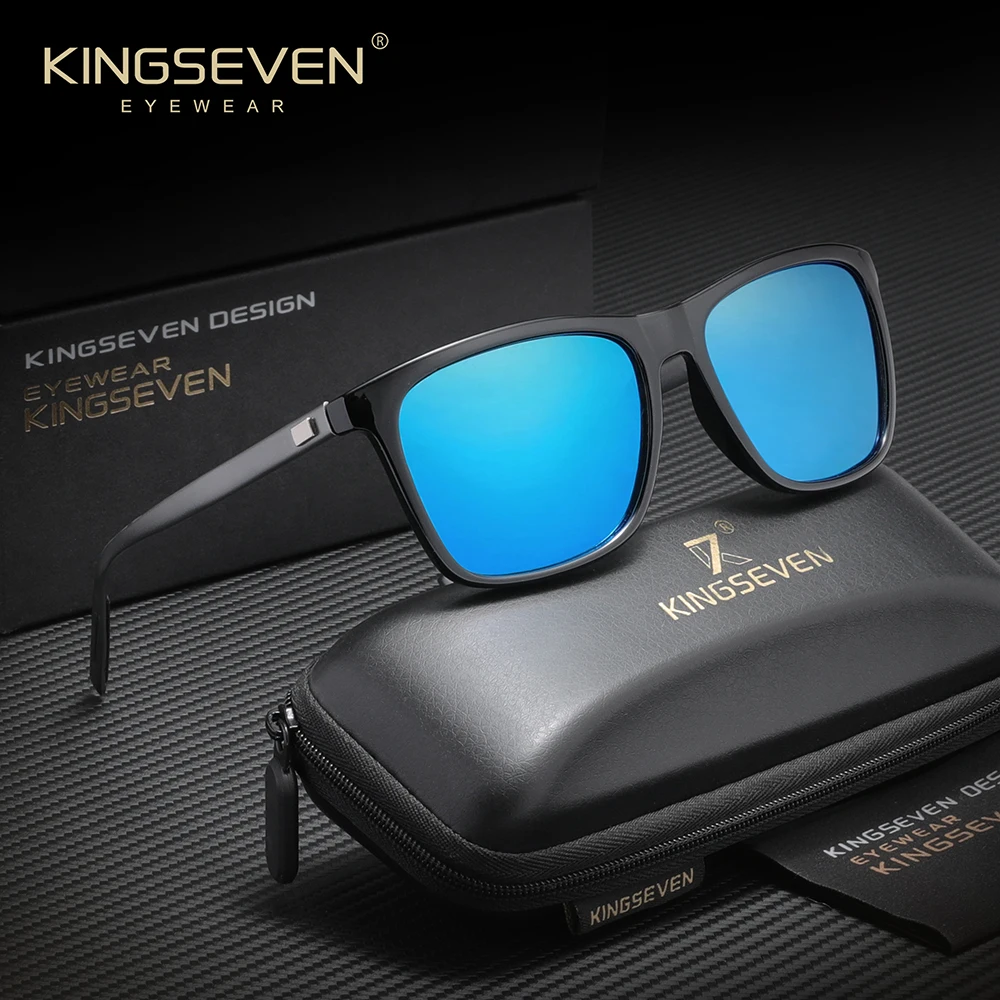 

KINGSEVEN Fashion Sunglasses Men Women Driving Outdoor Rectangle Frames Glass Classic Casual Trendy Polarized UV400 Eyewear