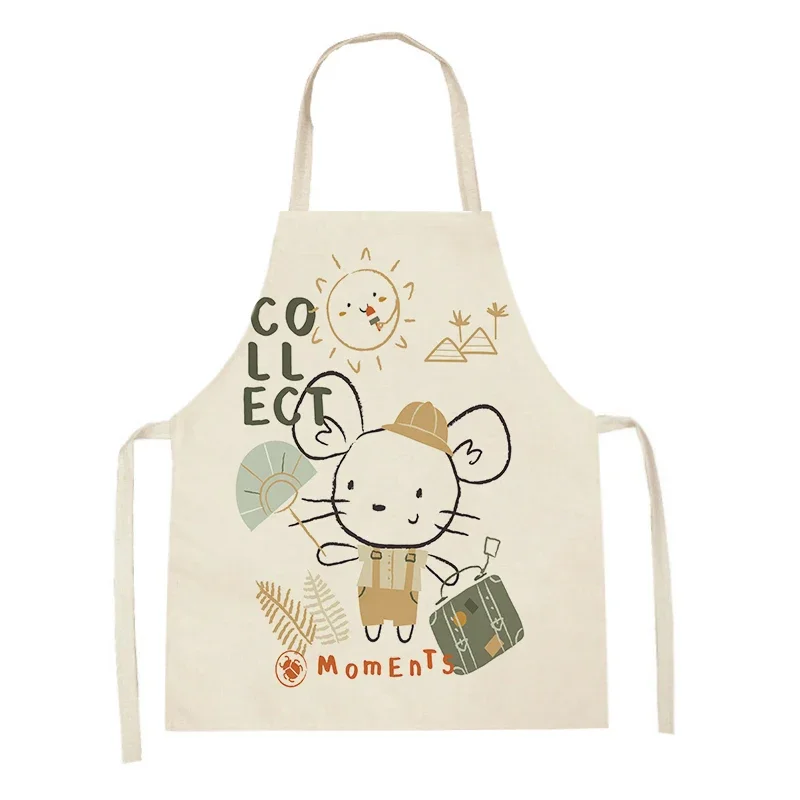 Cute Koala Giraffe Print Kitchen Apron for Women Kids Linen 