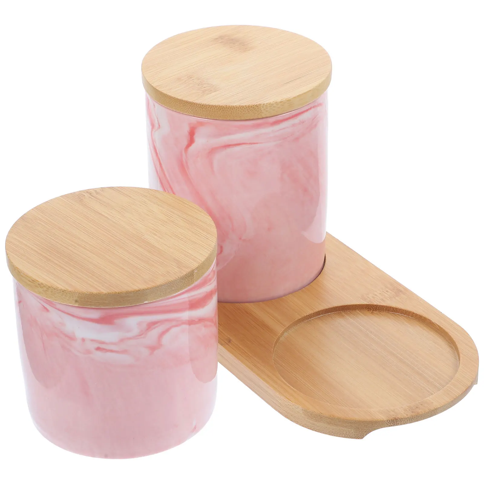 

1Set Marble Sealed Jar Ceramic Kitchen Airtight Tea Can Smooth Surface Storage for Loose Tea Dried Fruit Candy Jar Home