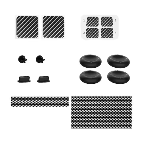 For Steam Deck Console Protective Accessoris Kit Dust Plug Touchpad&amp;Button Sticker Silicone Thumbstick Caps Dustproof Net