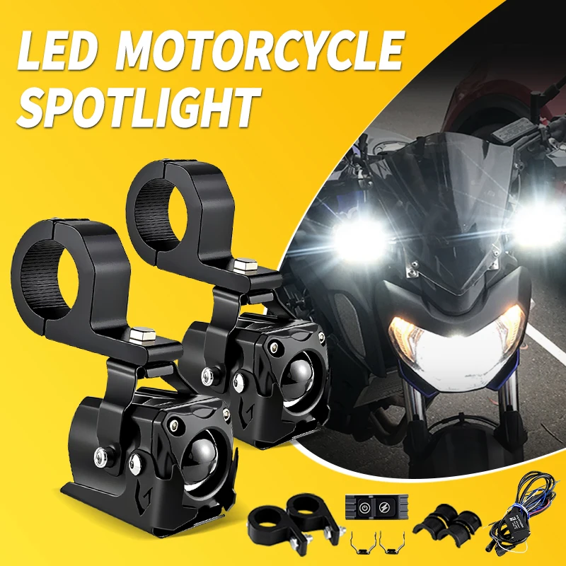 

1Set Motorcycle LED Spotlight Headlight LED Super Bright LED Universal For YAMAHA MT07 2018-2021 DRL Driving Light Hi/Lo Beam