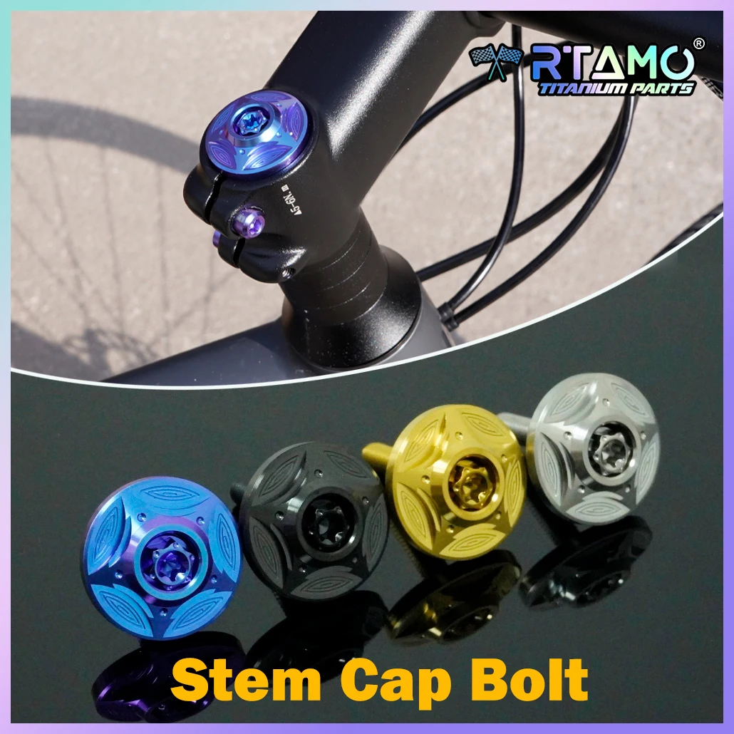 RTAMO Gr5 Titanium Headset Stem Cap with Bolt M6X35 for MTB Bike Road Mountain Bicycle Parts Accessories