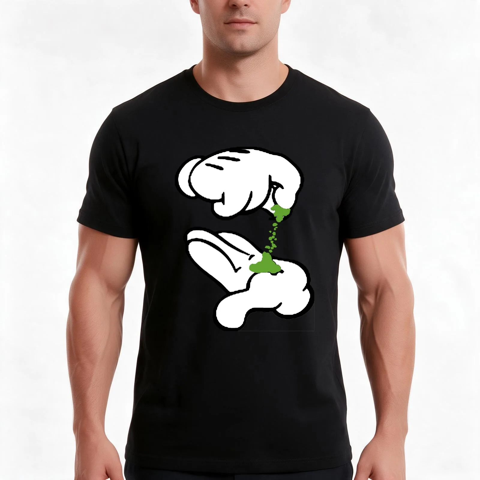 Pot Hands T-Shirt, Summer Casual Cotton Tee, Oversized Streetwear Tops, Vintage Graphic Print, Loose Fit Short Sleeve