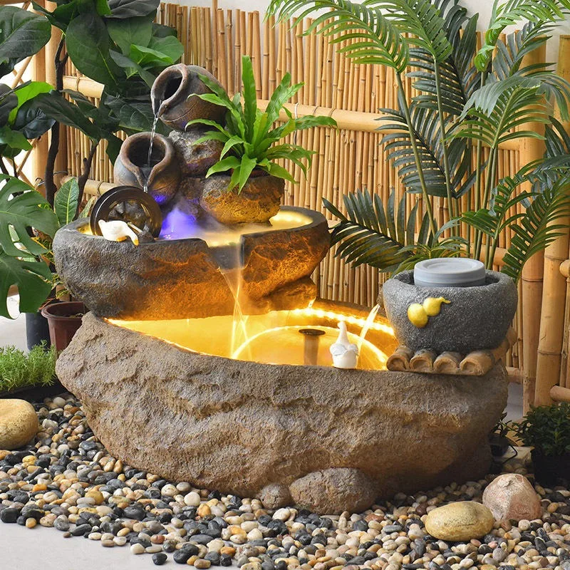 Garden Pool Ornament Feng Shui Fish Pond Floor Yard Water Fountain Outstanding Handmade Yard Villa Home Decoration