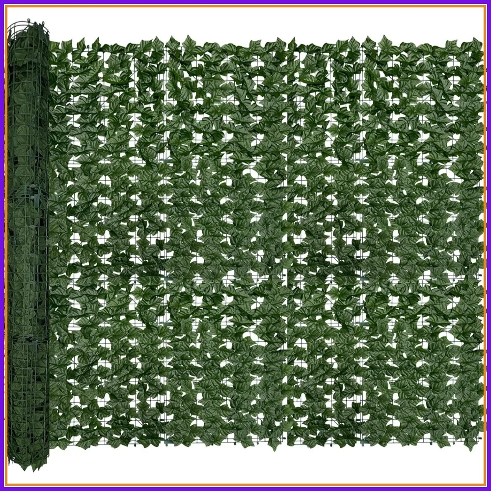 Artificial Ivy Privacy Fence Screen 128x72 in, UV Resistant Fake Hedge Panels for Indoor Outdoor Garden Decor