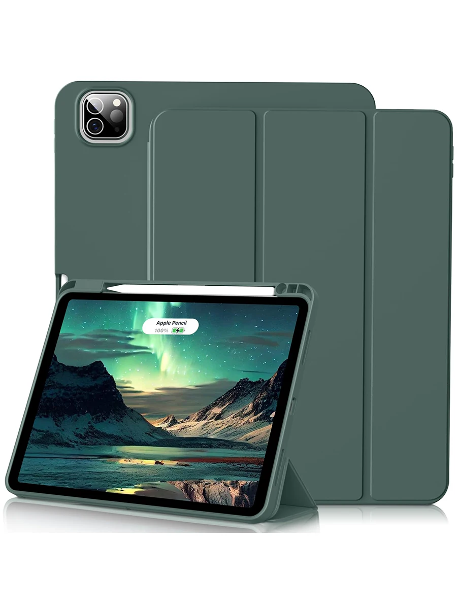 Federmäppchen für iPad Air Pro 10.9 11 12.9 13 A16 10. 11. Generation Air 4 5 6 7 Trifold Stand Flip Cover mit Stifthalter