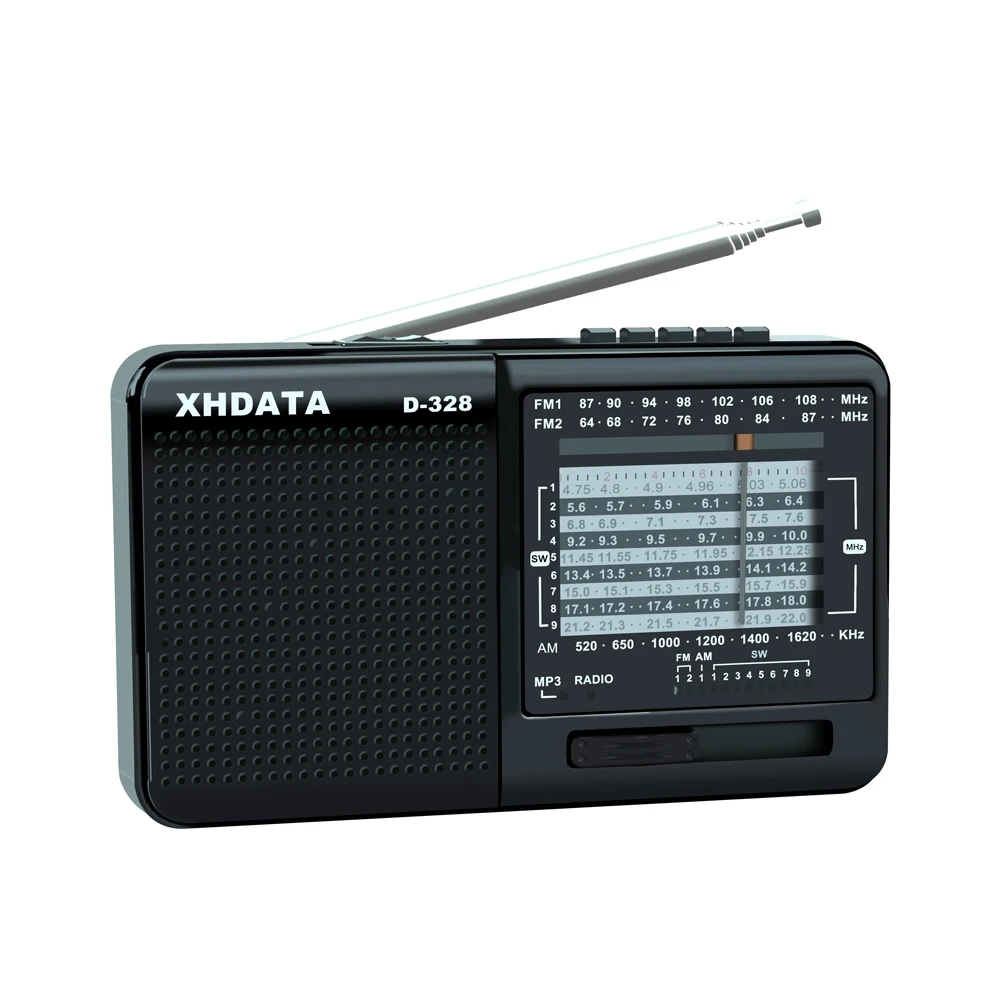 XHDATA D-328 FM Radio AM SW Tragbare Kurzwellen Radio Band MP3 Player Mit TF Karte Jack 4Ω/3W radio Empfänger