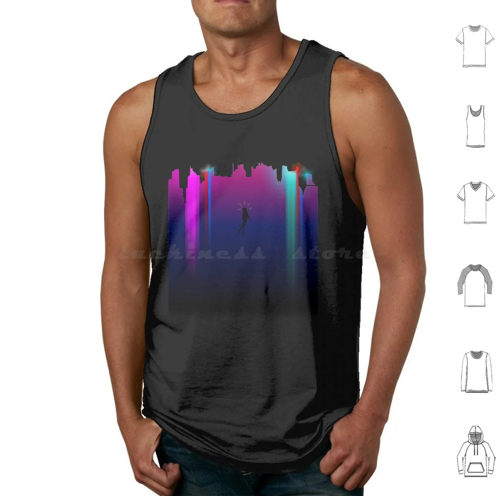 Never Sleeps Tank Tops Print Cotton Spiderverse Miles Morales Into The Spiderverse Peter Parker Comics Spider Verse