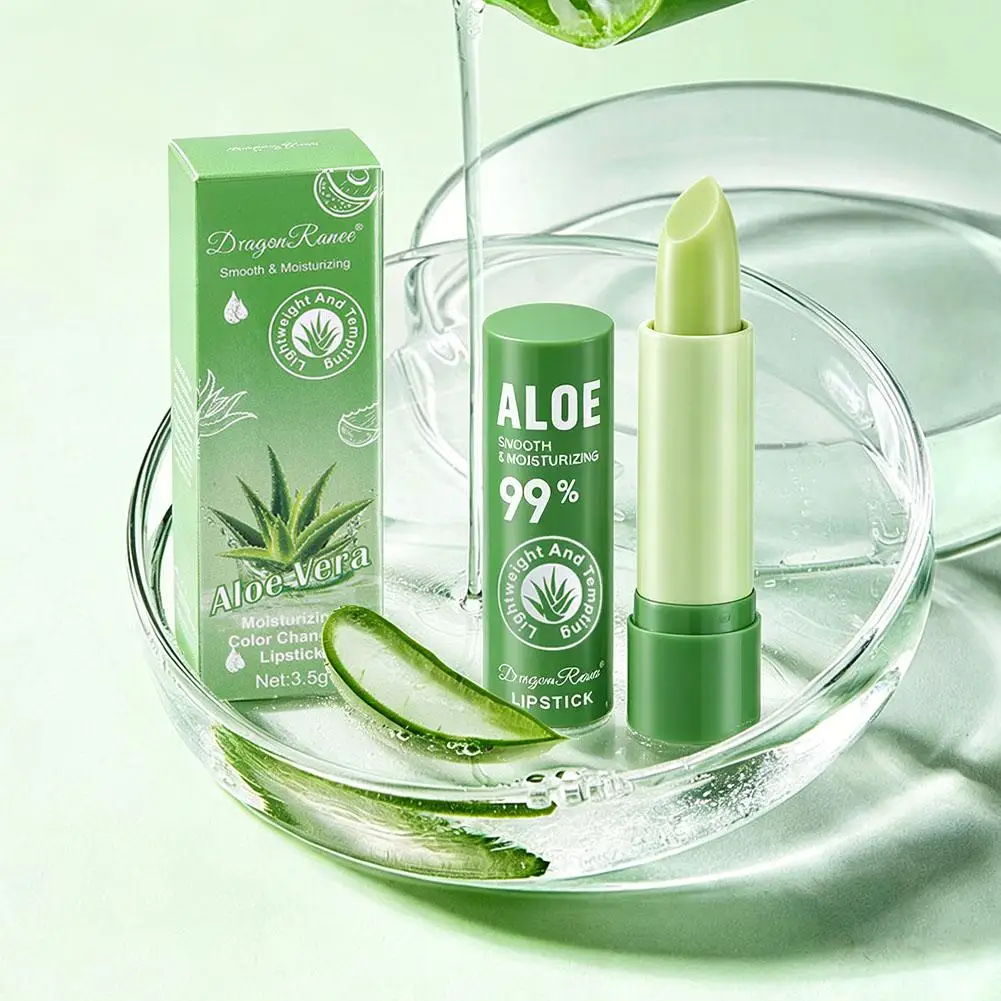 Aloe Vera Herbal Healthy Lip Blam Moisturizing Temperature-sensitive Color-Changing Lipstick Smoothing Nourishing Repairing Lips
