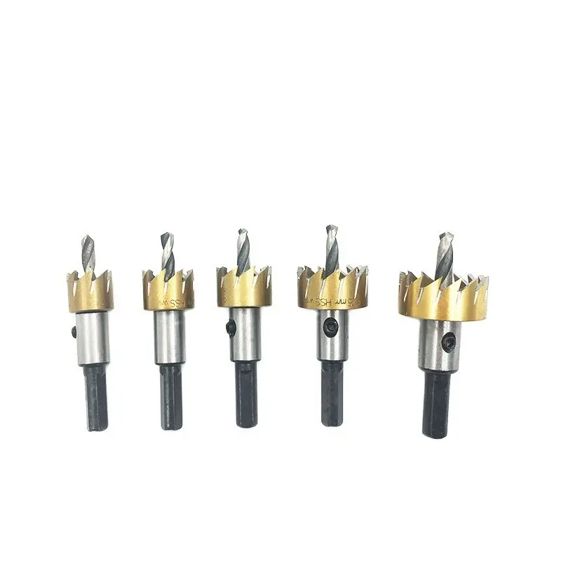 Juego de brocas de sierra de agujero HSS, cortador de punta de carburo de 16-30mm para madera, Metal y acero inoxidable