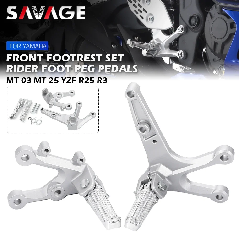 2022 Front Footrest Foot Peg Pedal For YAMAHA YZF R25 R3 MT25 MT03 2014-2023 Motorcycle Left Right Bracket YZFR25 YZFR3