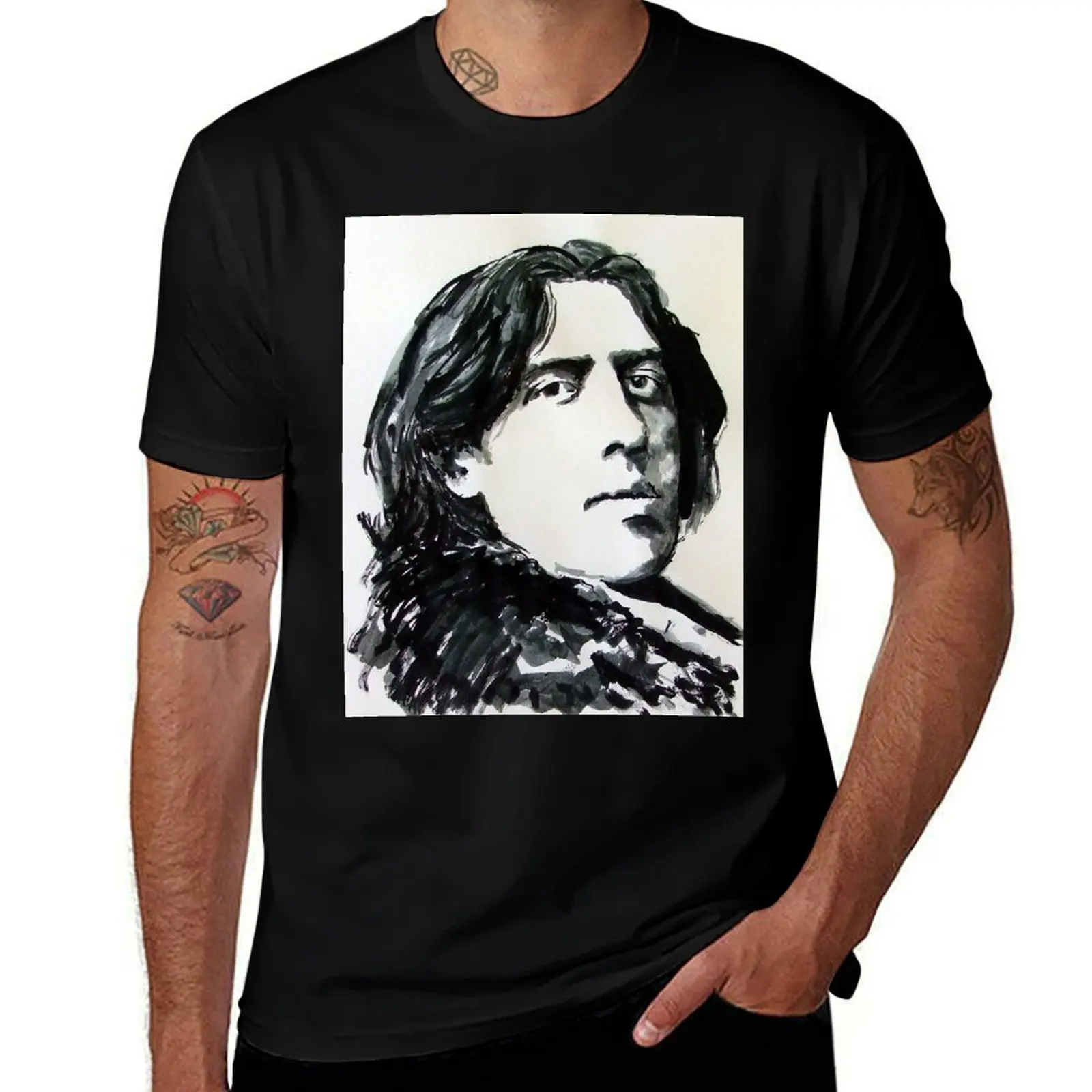 Oscar Wilde | Author Wall Art | Literary | Book Lover Literature Art Gift Illustration Irish Art T-Shirt