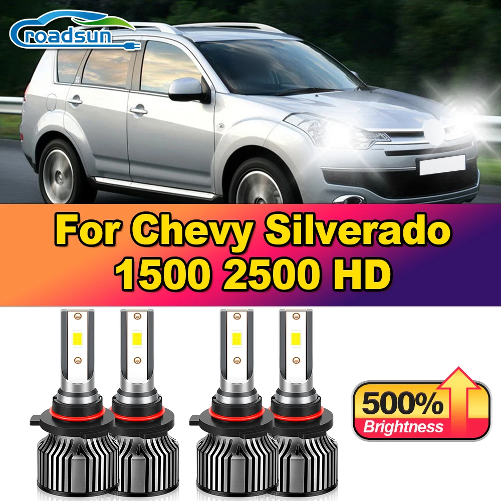 

240W Turbo Auto Lamps 40000LM Car Headlamp Bulbs 12V 6000K White Front Lights For Chevy Silverado 1500 2500 HD 1999-2006 2007