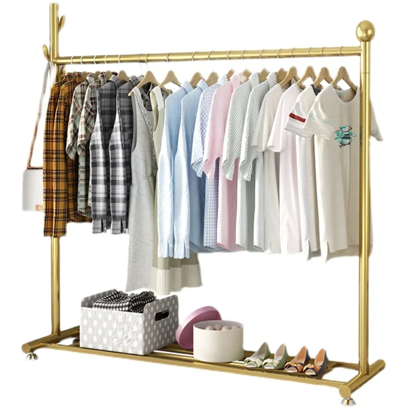 

Drying Laundry Girls Clothes Rack Bathroom Store Display Entrance Golden Coat Hanger Floor Glamm Guarda Roupa Hallway Furniture