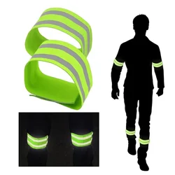 1 Pair Reflective Bands Elastic Armband Wristband Ankle Leg Straps Kids Safety Reflector Outdoor Night Cycling Jogging Running