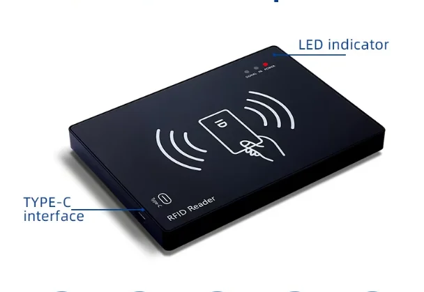 Lector de tarjetas inteligentes USB NFC sin contacto Control de acceso 125khz RFID 860-960MHz Espumadero de tarjetas de frecuencia