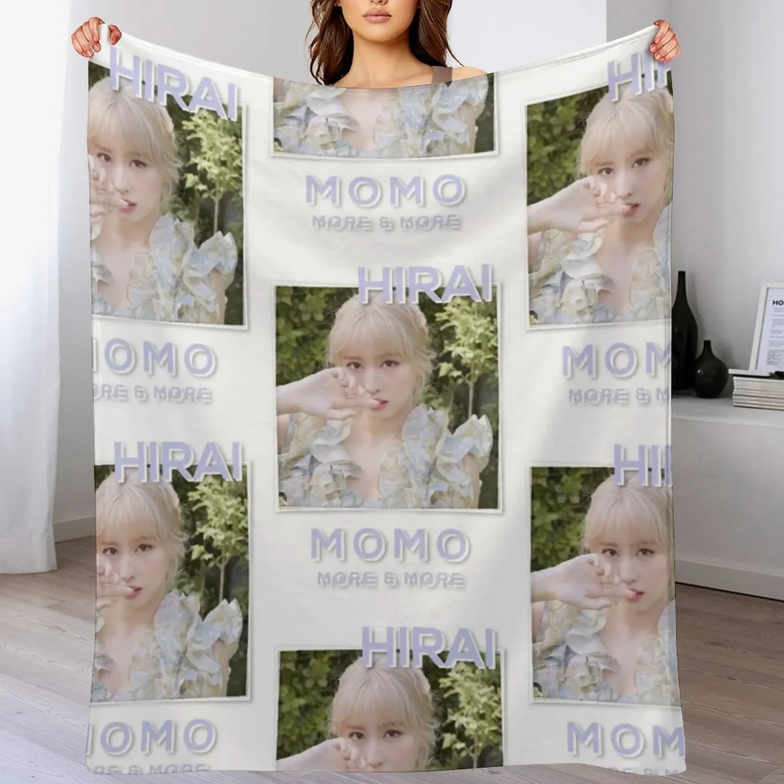 

Twice - Momo Throw Blanket Cute Plaid Sleeping Bag decorative Decorative Sofa Blankets