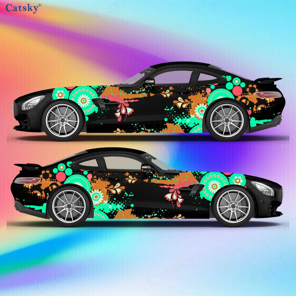 

Фиолетовый цветок лепесток всплеск автомобильные виниловые наклейки самоклеящаяся наклейка из ПВХ подходит для грузовиков внедорожник украшения автоаксессуары