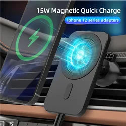 Wireless Charger 15W Magnetic Safe Stand Holder for iPhone 14 13 12 Series Fast Wireless Charging Car Wireless Charger Bracket