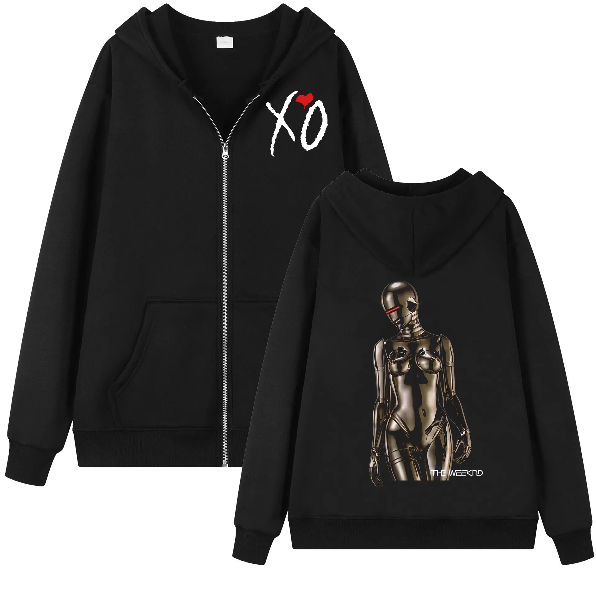 Rapper The Weeknd After Hours Til Dawn Tour 2026 Graphic Zipper Hoodies Men Women Clothing Hip Hop Fashion Zip Up Sweatshirts
