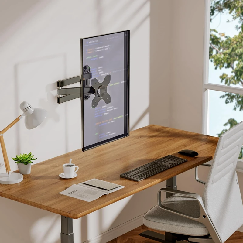 Moniteur LCD articulé mural pour TV, mouvement complet, bras d'extension de 15 pouces, percussion d'inclinaison pour la plupart des téléviseurs LED de 13 à 32 pouces, durable