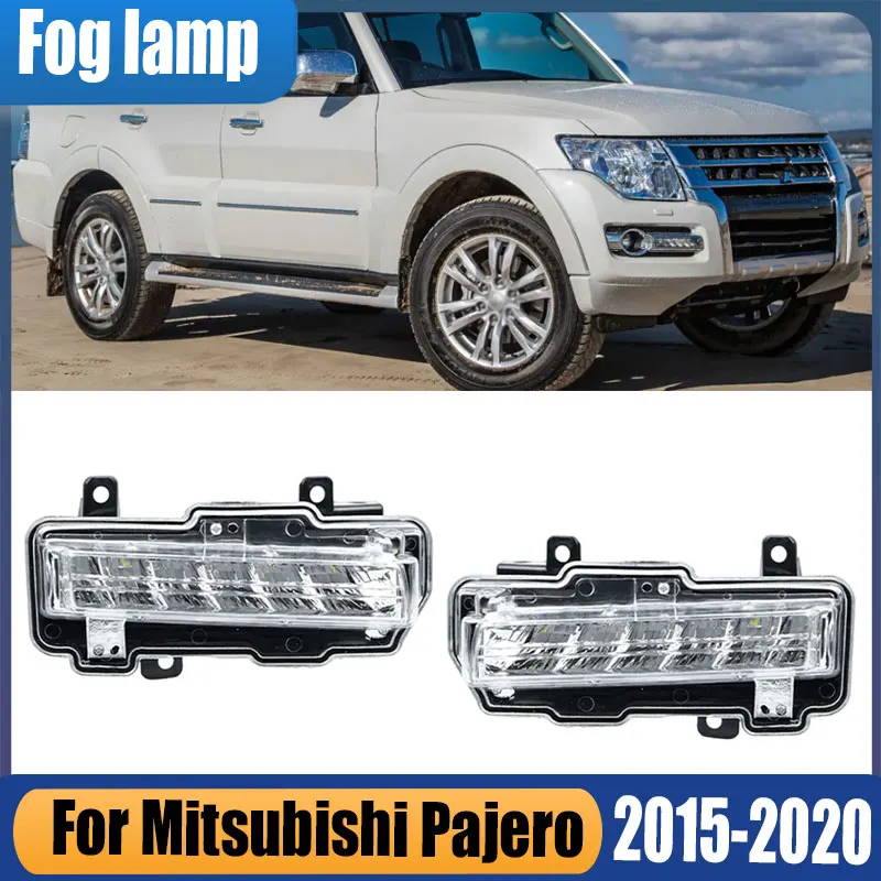 

Светодиодный фонарь DRL для Mitsubishi Pajero Montero 2015 2016 2017 2018 2019 2020, дневные ходовые огни, противотуманные фары, сигнальная лампа, автозапчасти