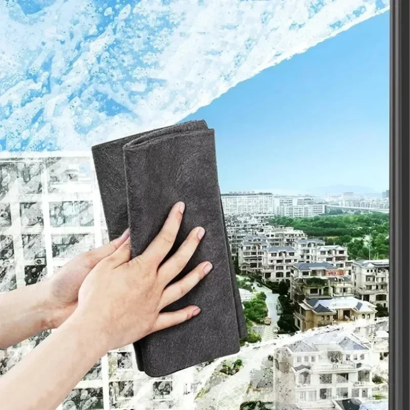 마법 청소 천 재사용 가능한 마이크로파이버 세척 천 자동차 창문 거울 닦는 수건 가정용 주방 청소 도구