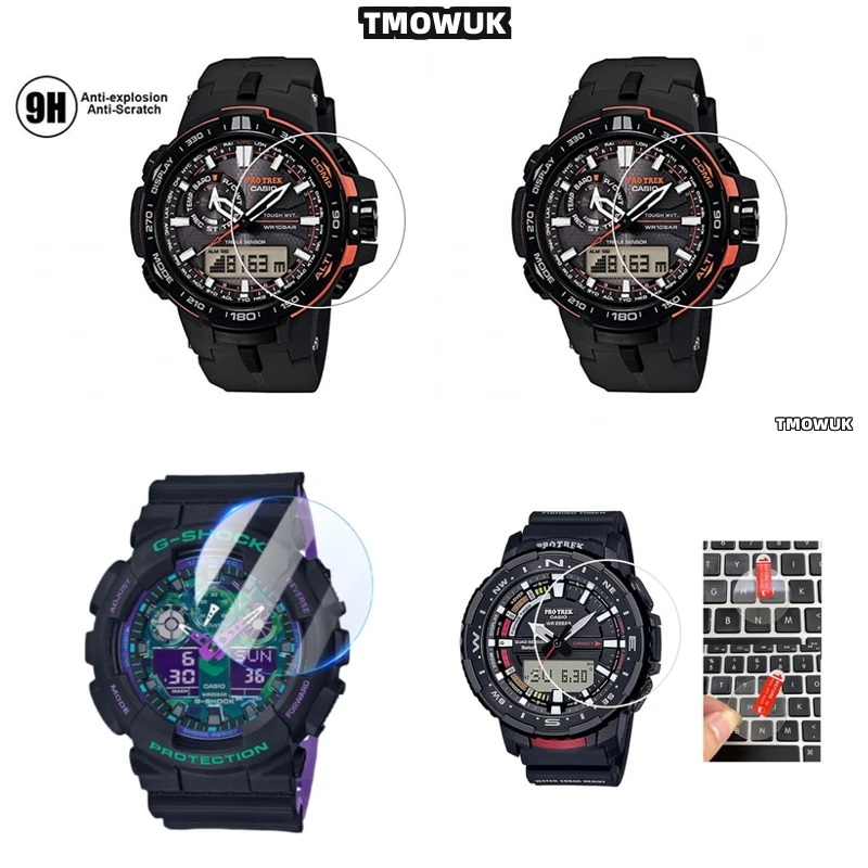 

For Casio GA100 6100 TR770 Pro-Trek EFR 303 GA-2200 GA-2100 GST-W300 - HD Clear Tempered Glass - 9H Anti-Scratch Watch Screen Pr