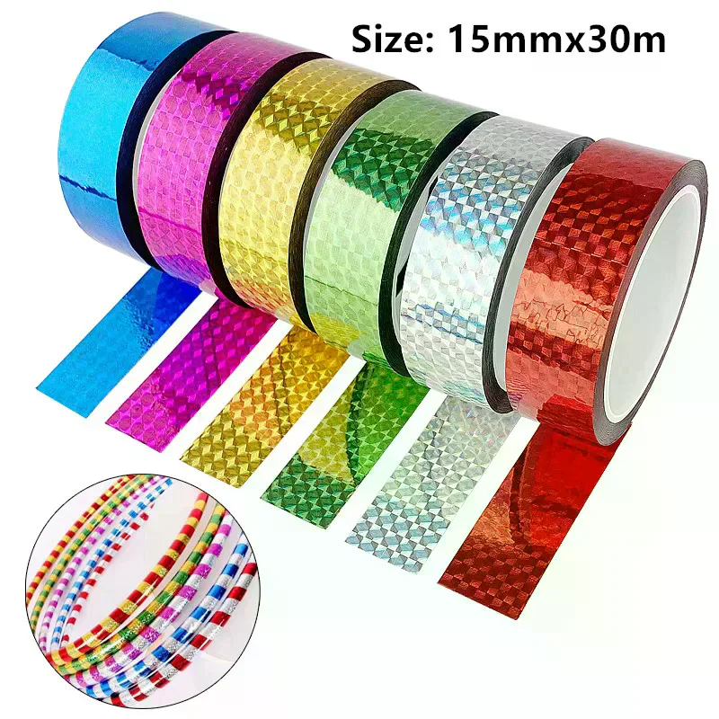 30M Holographic Glitter Tape Rhythmic Gymnastics Ring Decor Flash Sticker DIY Art Hoop Ornament Accessories