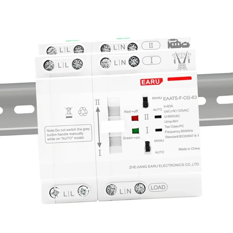 Din Rail 4P 110V/220V Double Power Automatic Transfer Switches Electrical Selector Switches Replacement Electric Switches