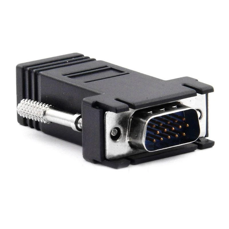 Удлинитель RJ45 к VGA «папа» к LAN CAT5 CAT6 RJ45 Сетевой кабель Ethernet Женский адаптер Компьютерный дополнительный переключатель Конвертер