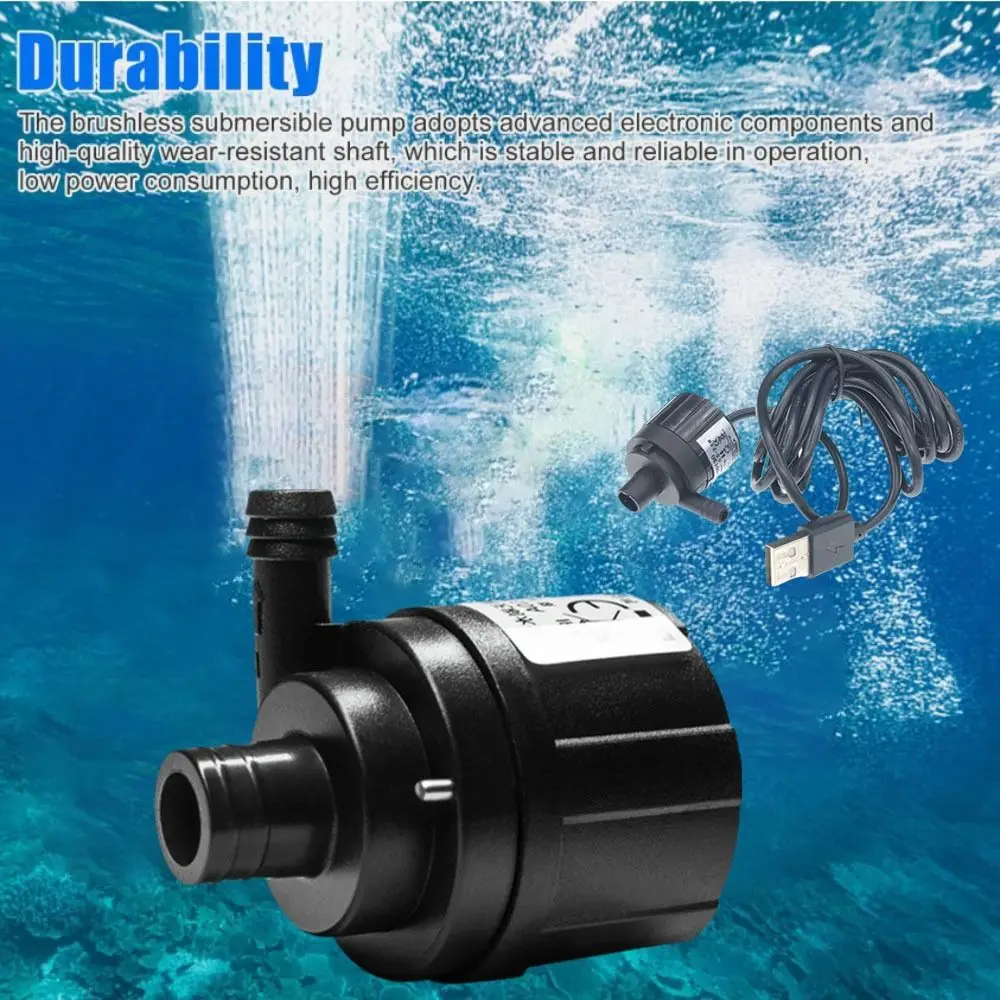 

Brushless Motor Water Pump Ceramic Shaft Silent Operation Aquarium Pump High Temperature Amphibious Design for 2w/0.5w