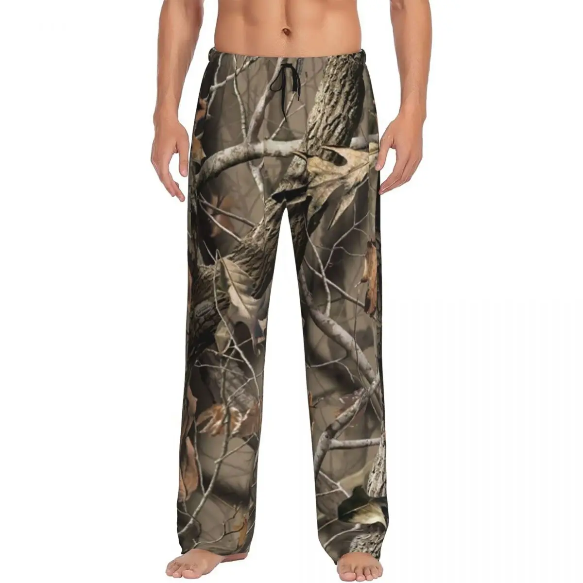 Custom Print Echte Boom Camouflage Pyjama Broek Mannen Gothic Hiphop Slaap Nachtkleding Broekjes Met Zakken