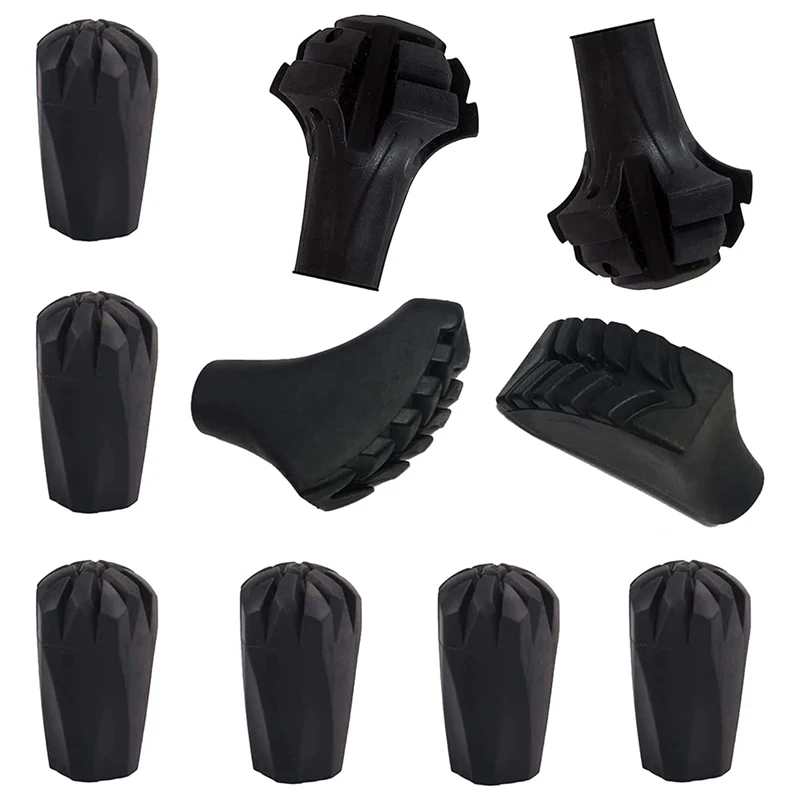 

HOT-10 Pcs Trekking Pole Caps Replacement Accessories Trekking Tips End For Hiking Trekking Stick
