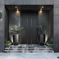 Sixinalu Double Casement Door Exterior Entrance Door Front Entry Security Storm Main Doors Spliced Aluminum Home Decor Custom 4