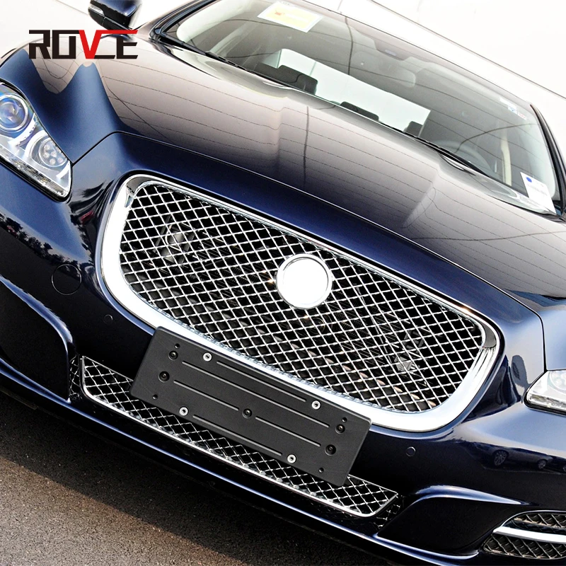 ROVCE Centre Front Bumper Grille Upper Grill For Jaguar XJ 2010-2015 Mesh Grid Car Accessories C2D45764 C2D23092 C2D3554 CU029CF