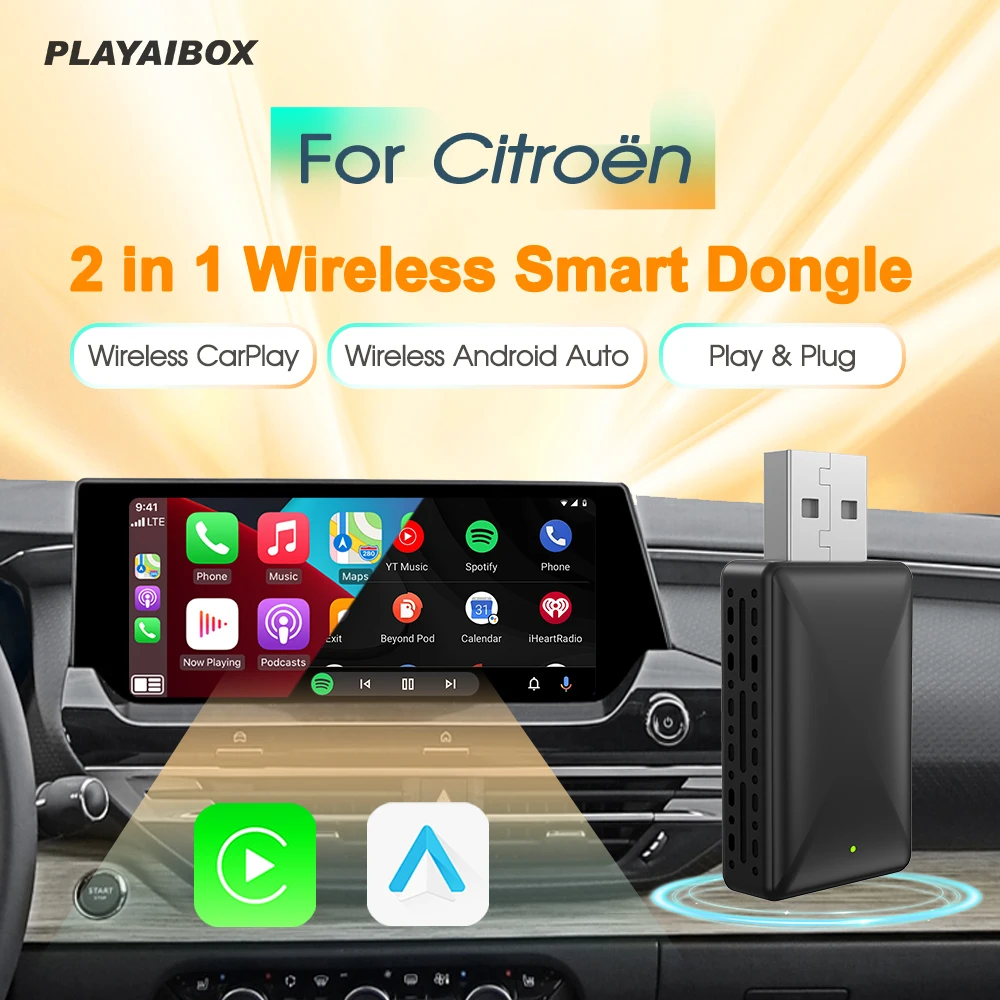 Беспроводной адаптер Tripodpie Carplay Android Auto для Citroën Aircross Berlingo Multispace C4 Picasso C5 Break Plug and Play