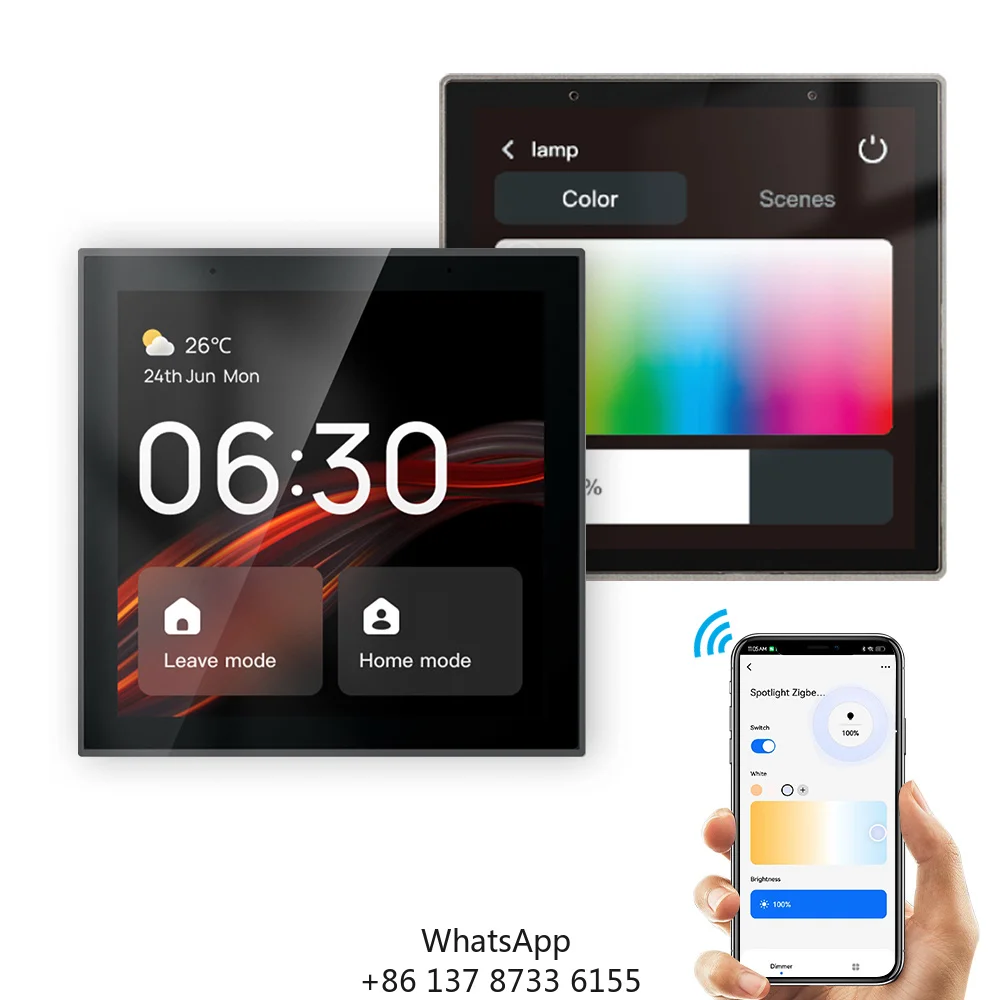 2024 New Arriving For Smart Home Zigbee Gateway 4 Inch Central Control Panel Built-in Alexa Voice 10A Wi-Fi