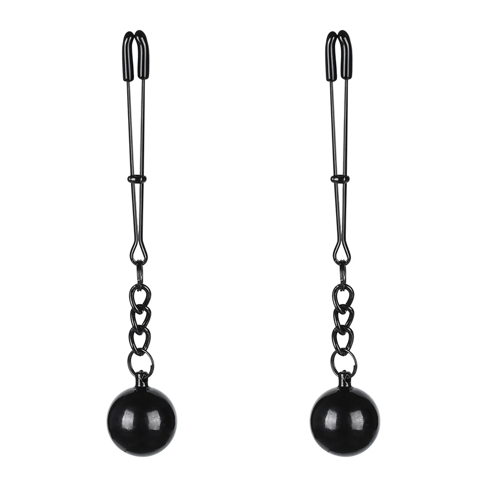 Nipple Clamp Metal Balls with Weights Adjustable Nipple Clip Body Jewelry for Women and Couples