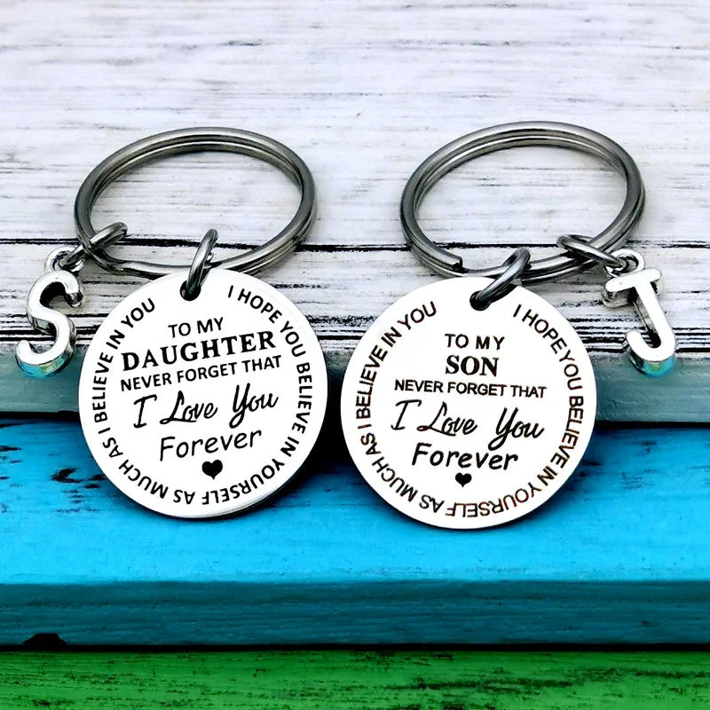 To My Son Daughter I Love You Forever Inspirational Gift Keychain,  Best Gift Idea for Son Daughter Stocking Stuff Gifts